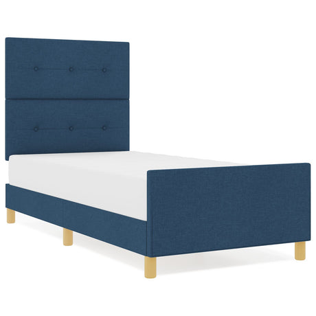 Bed Frame In Blue, 80X200 Cm, Fabric