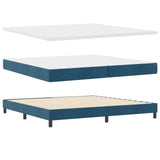 Box Spring Bed With Mattress Dark Blue 200X200 Cm Velvet