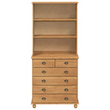 Hutch “Askim” Honey Brown 91X40X199.5 Cm Solid Wood Pine,  Hutch &quot;Askim&quot; 91X30X104 Cm Solid Wood Pine,  Chest Of Drawers &quot;Askim&quot; 91X40X95.5 Cm Solid Wood Pine
