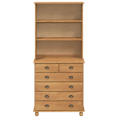 Hutch “Askim” Honey Brown 91X40X199.5 Cm Solid Wood Pine,  Hutch &quot;Askim&quot; 91X30X104 Cm Solid Wood Pine,  Chest Of Drawers &quot;Askim&quot; 91X40X95.5 Cm Solid Wood Pine