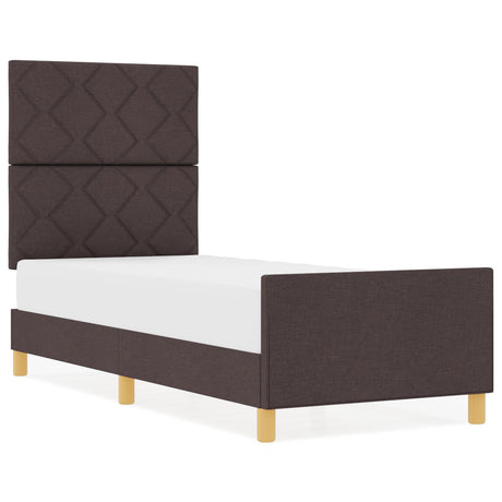 Bed Frame Dark Brown 80X200 Cm Fabric