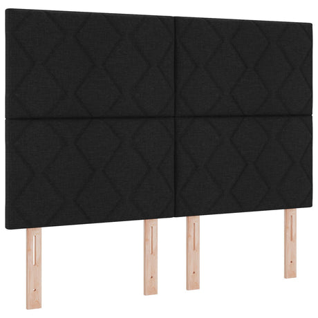 Black Fabric Bed Frame 140X190 Cm