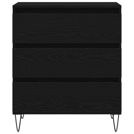 Sideboard With Drawers Black Oak 60X35X70 Cm Engineered Wood