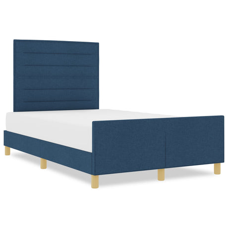 Bed Frame Blue 160X200 Cm Fabric