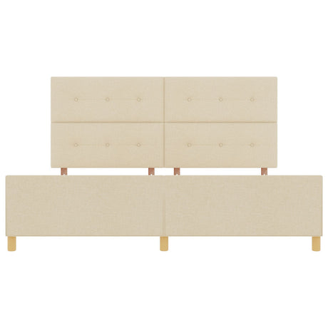 Bed Frame Cream 200X200 Cm Fabric