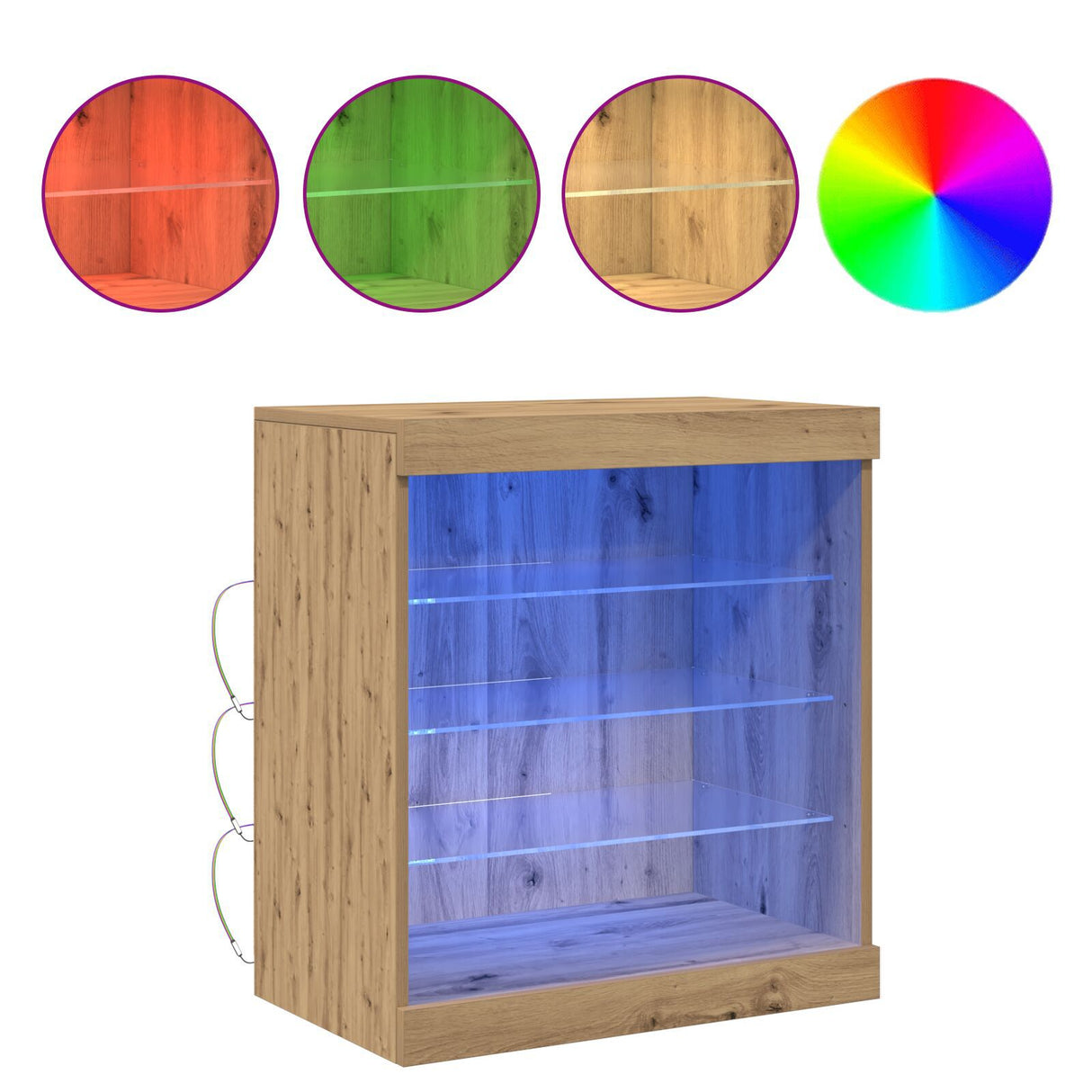 Sideboard With Led Lights Artisan Oak 60,5X37X67 Cm