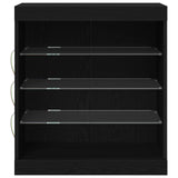 Sideboard With Led Lights Black Oak 60,5X37X67 Cm