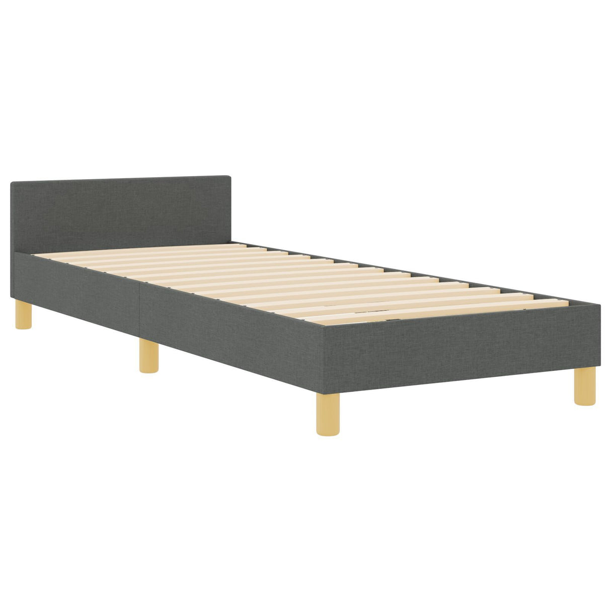 Bed Frame Dark Grey 80X200 Cm Fabric