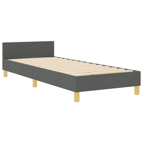 Bed Frame Dark Grey 80X200 Cm Fabric