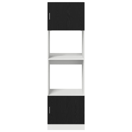 Kitchen Cabinet Black Oak Engineered Wood 60 X 57 X 207 Cm