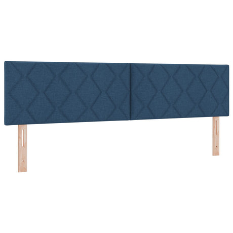 Box Spring Bed With Mattress Blue 180X200 Cm Fabric,  Headboard Button Tufted Blue 180 Cm Fabric