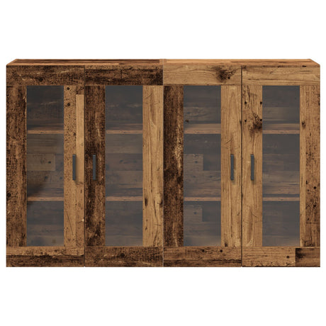 Wall Mounted Cabinets 2 Pcs Old Wood 69,5X34X90 Cm Engineered Wood