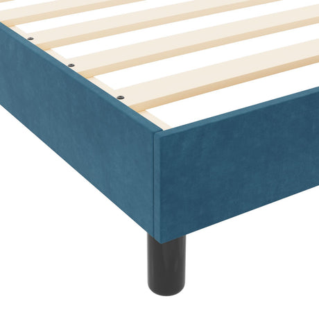Bed Frame Dark Blue 140X190 Cm Velvet