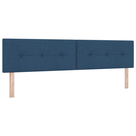 Box Spring Bed With Mattress Blue 200X200 Cm Fabric,  Headboard Button Tufted Blue 200 Cm Fabric