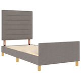 Bed Frame In Taupe, 80X200 Cm, Fabric