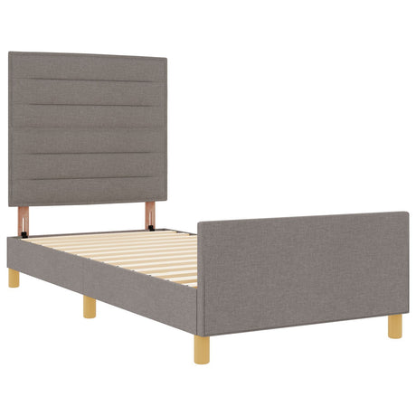 Bed Frame In Taupe, 80X200 Cm, Fabric
