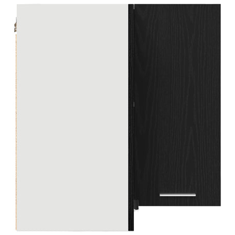Hanging Corner Cabinet - Black Oak - 57X57X60 Cm - Made From Engineered Wood