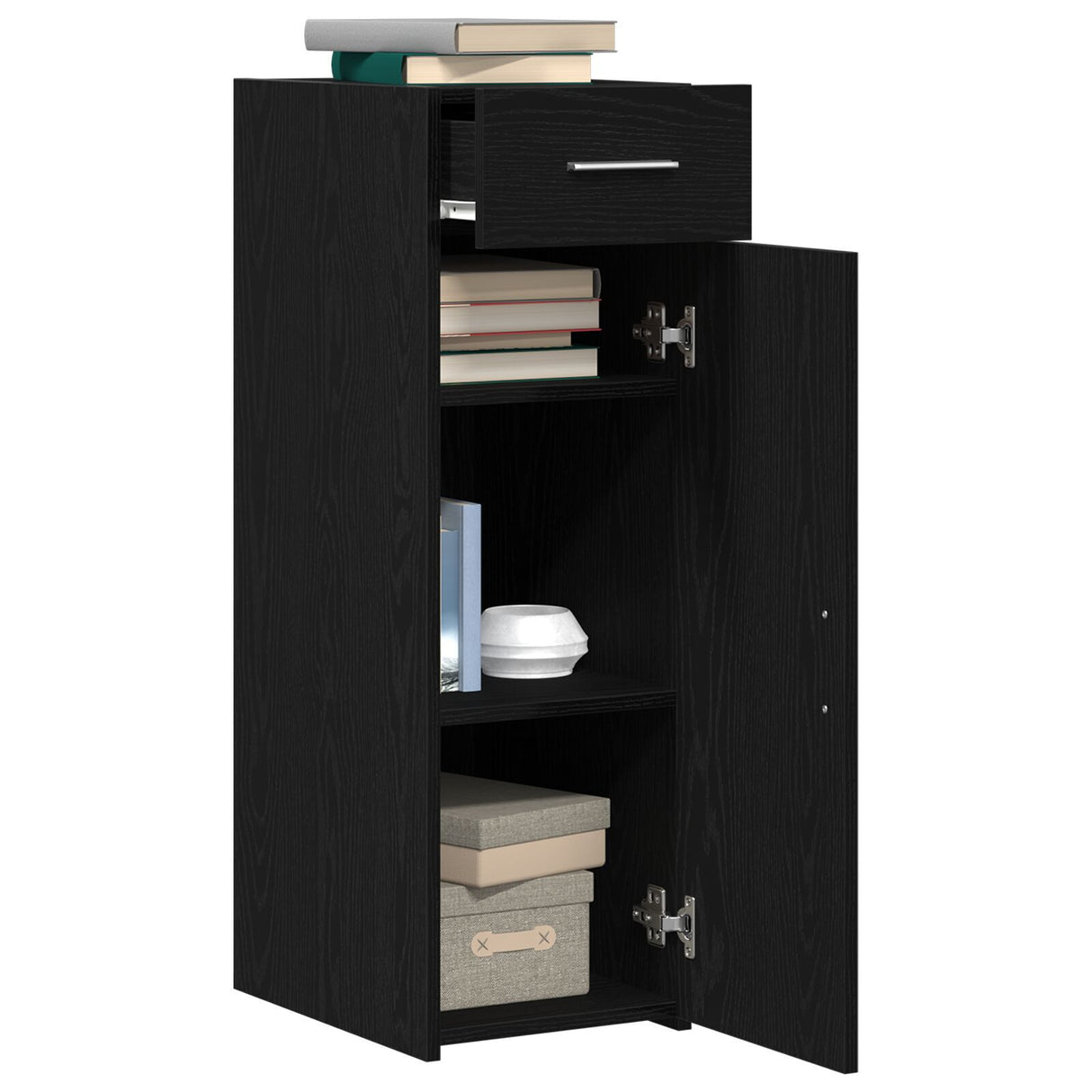 Sideboard Black Oak 30X42,5X93 Cm Engineered Wood