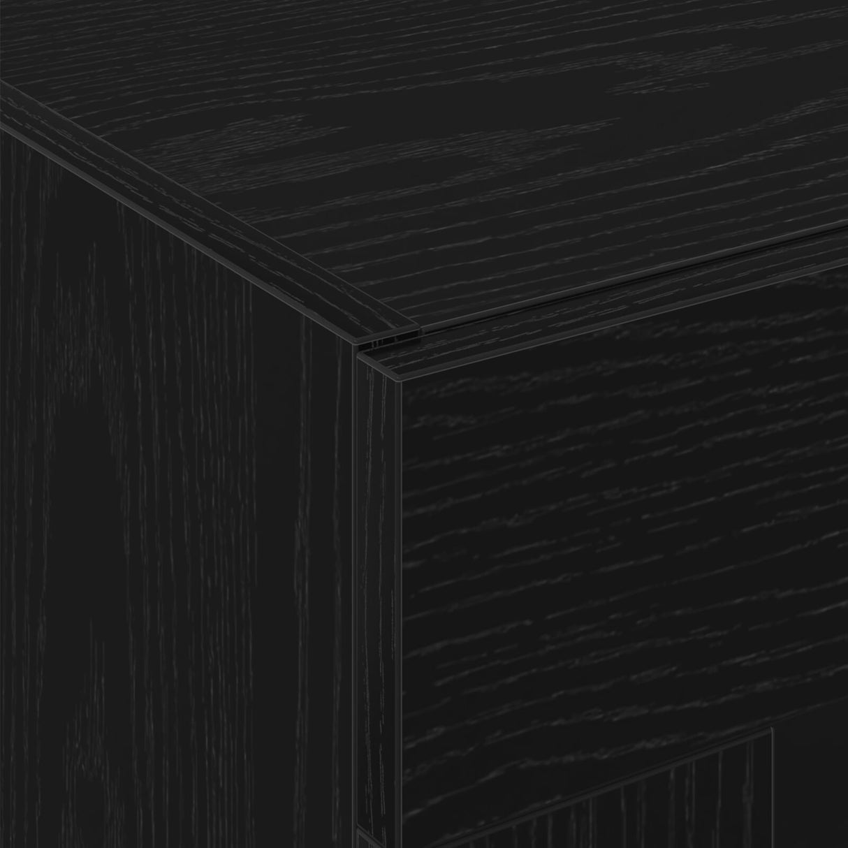 Sideboard With Wall Cabinet Black Oak Engineered Wood