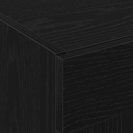Sideboard With Wall Cabinet Black Oak Engineered Wood