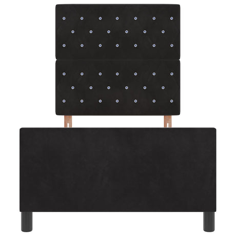 Black Bed Frame 100X200 Cm Velvet