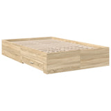 Bed Frame With Drawers Sonoma Oak 120X190 Cm Engineered Wood