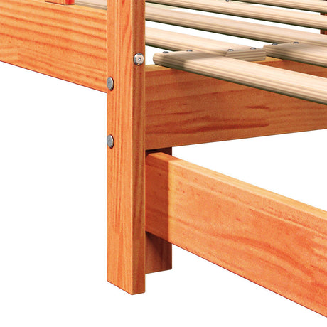 Day Bed With Trundle Wax Brown 180X200 Cm Solid Wood Pine