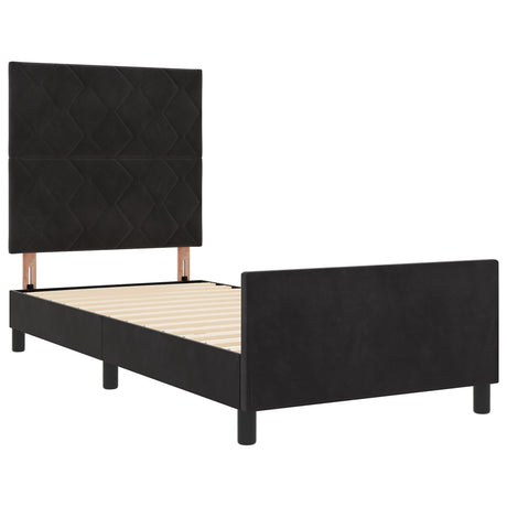 Bed Frame Black 90X190 Cm Velvet