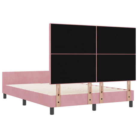 Pink Velvet Bed Frame 140X190 Cm