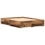 Bed Frame With Drawers Old Wood Engineered Wood 160 X 200 Cm