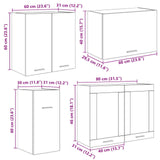 8 Piece Kitchen Cabinet Set Smoked Oak Engineered Wood