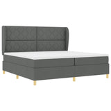 Box Spring Bed With Mattress Dark Grey 200X200 Cm Fabric