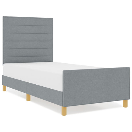 Bed Frame Light Grey 80X200 Cm Fabric