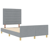 Bed Frame In Light Grey, 140X200 Cm, Fabric