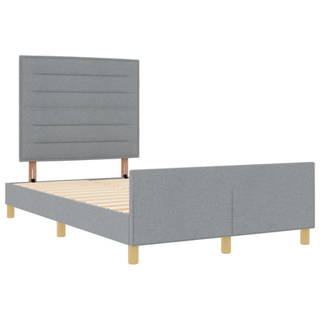 Bed Frame In Light Grey, 140X200 Cm, Fabric