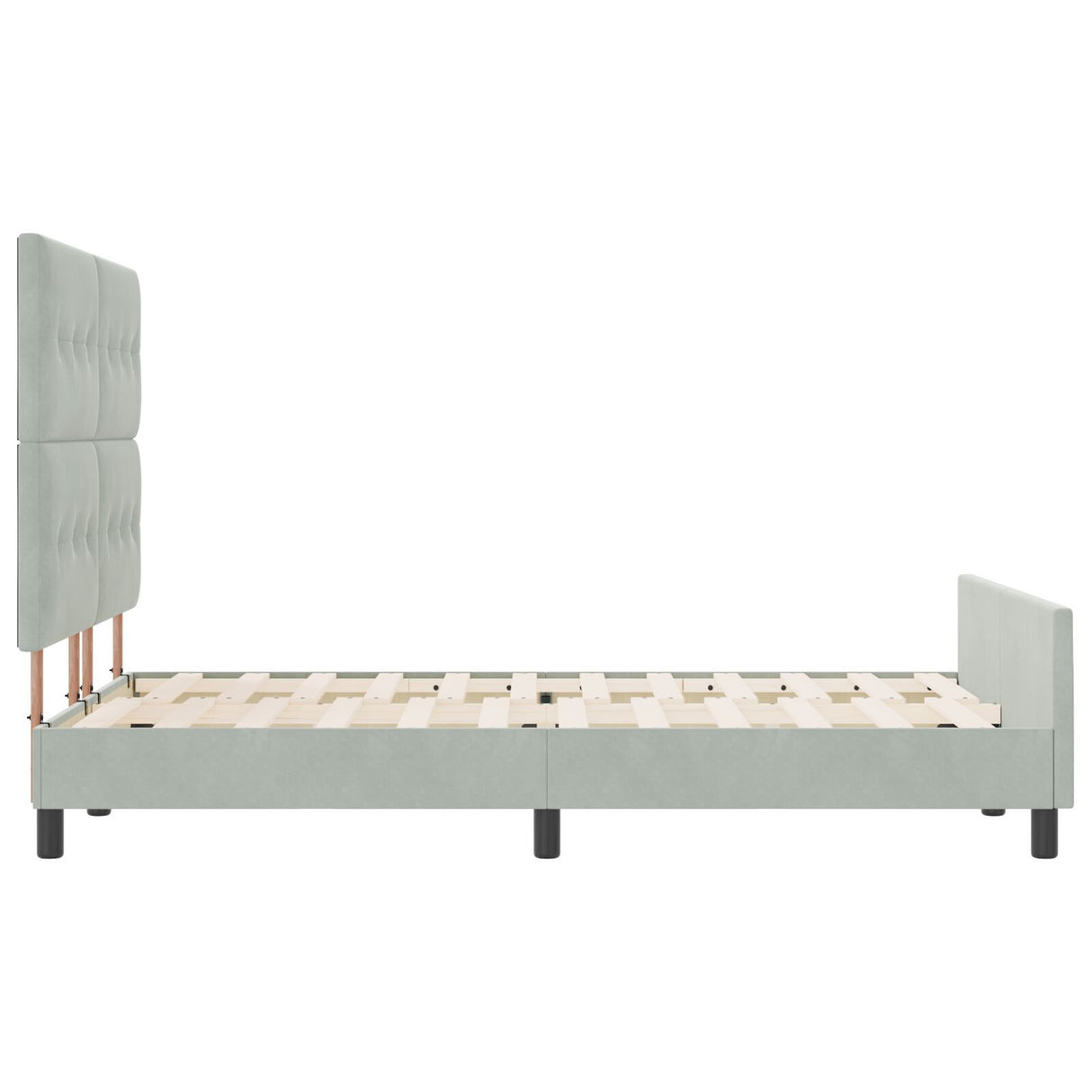 Bed Frame Light Grey 140X190 Cm Velvet