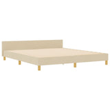 Bed Frame Cream 180X200 Cm Fabric