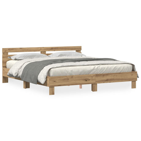 Wood Bed Frame Artisan Oak Solid Oak Wood 200 X 200 Cm Bed Frame