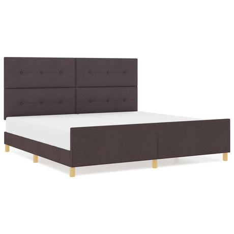 Dark Brown Fabric Bed Frame 200X200 Cm