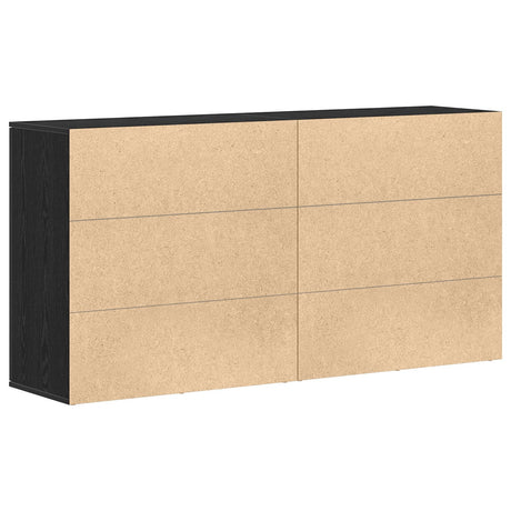 Sideboards 2 Pcs Black Oak 79X38X80 Cm Engineered Wood