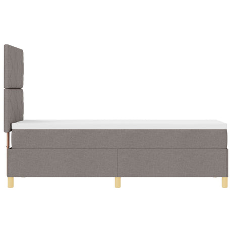 Box Spring Bed With Mattress Taupe 80X200 Cm Fabric