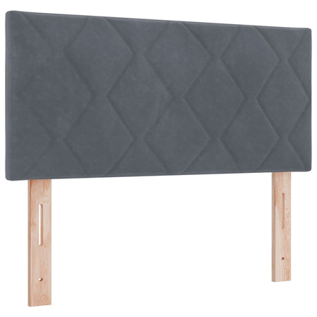 Box Spring Bed With Mattress Dark Grey 90X200 Cm Velvet