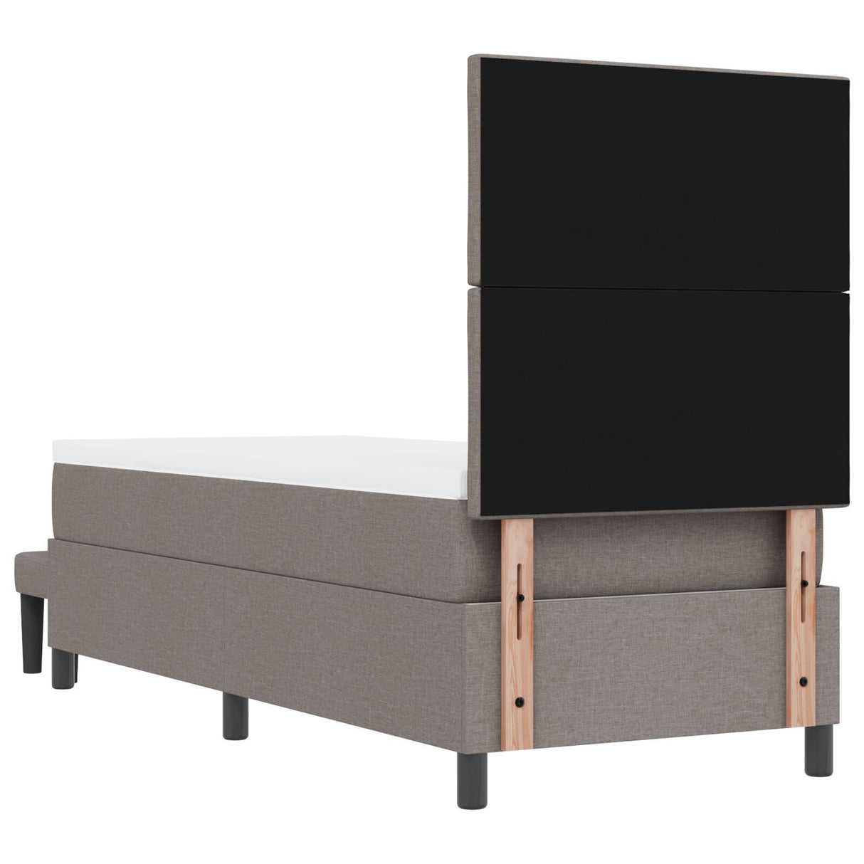 Box Spring Bed With Mattress & Bench Taupe 80X200 Cm Fabric