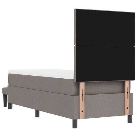 Box Spring Bed With Mattress & Bench Taupe 80X200 Cm Fabric