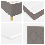 Box Spring Bed With Mattress & Led Taupe 100X200 Cm Fabric