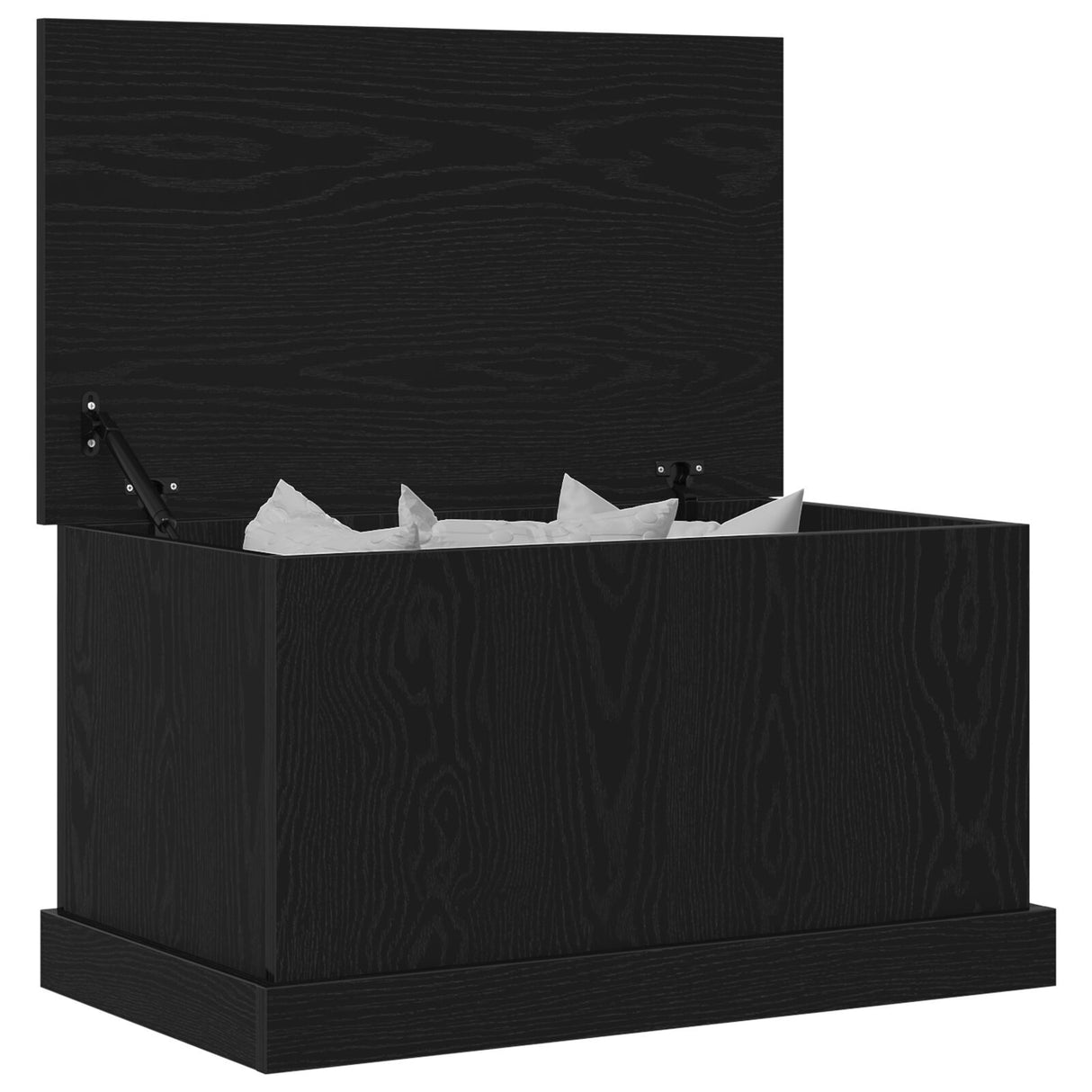 Storage Box Black Oak 70X40X38 Cm Engineered Wood