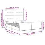 Bed Frame Dark Blue 140X190 Cm Velvet