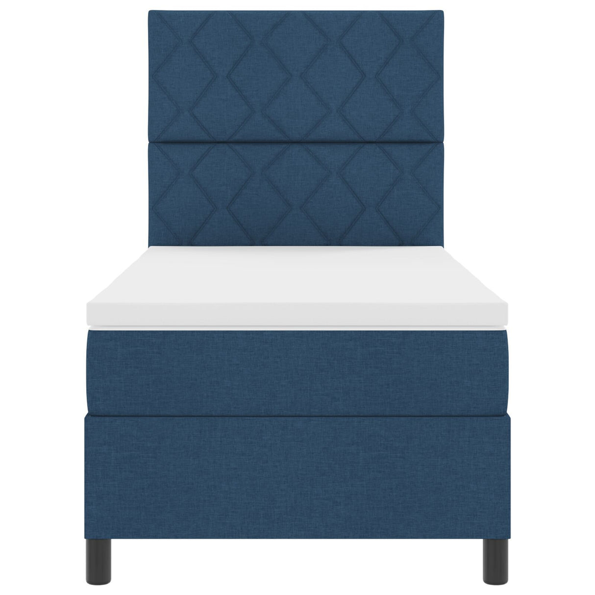 Box Spring Bed With Mattress & Led Blue 100X200 Cm Fabric