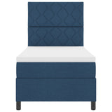 Box Spring Bed With Mattress & Led Blue 100X200 Cm Fabric