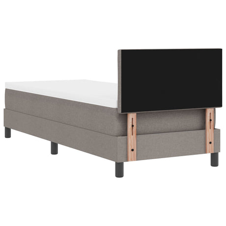 Box Spring Bed With Mattress Taupe 80X200 Cm Fabric